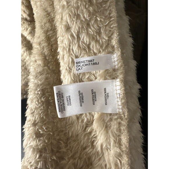 Calvin Klein Beige Sherpa Fleece Zip Jacket – Textured Cozy XL - Picture 4 of 6